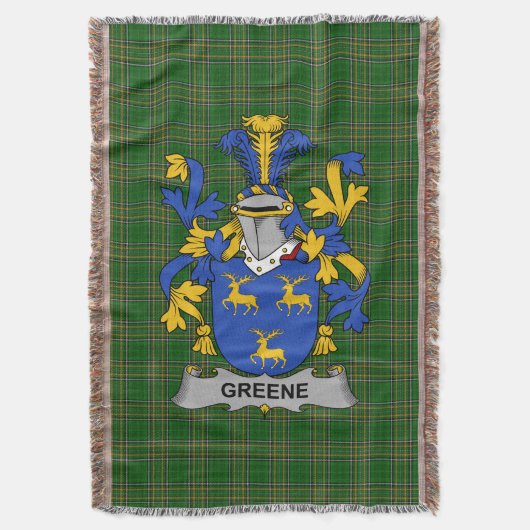 Irish Greene Coat of Arms Familienwappen Irland Decke (Vorderseite Vertikal)