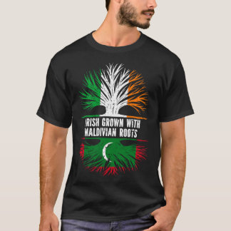 Irish Grown with Maldivian Roots Ireland Flag T-Shirt