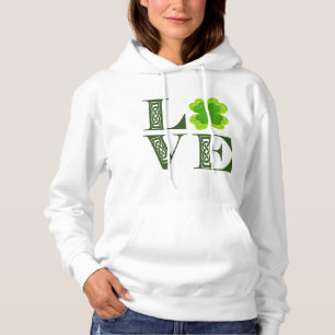 Irish Grünes Kleeblatt Celtic Knot LOVE T-Shirt Hoodie