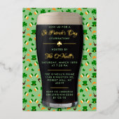 Irish Guinness Pint St. Patrick's Day Party Folieneinladung (Vorderseite)