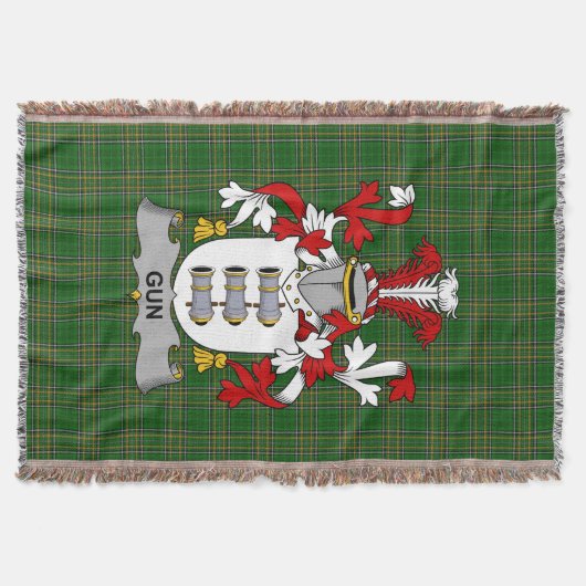 Irish Gun oder McElgunn Coat of Arms Familienwappe Decke (Vorderseite)