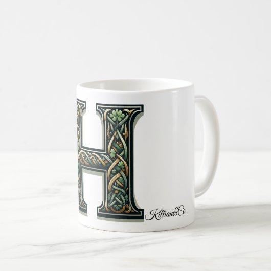 Irish H Monogram Coffee Mug Kaffeetasse (VorderseiteRechts)