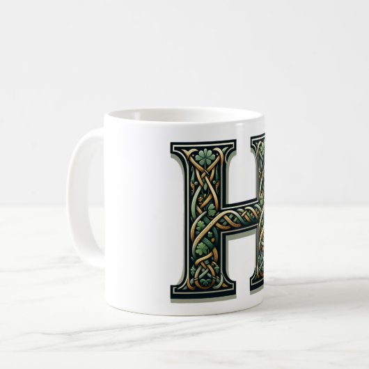Irish H Monogram Coffee Mug Kaffeetasse (Vorderseite Links)