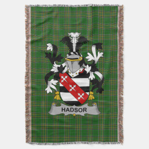 Irish Hadsor Coat of Arms Familienwappen Irland Decke