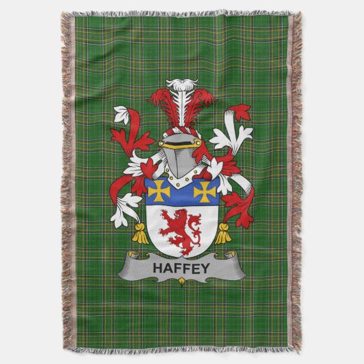 Irish Haffey oder O_Haffy Coat of Arms Familienwap Decke (Vorderseite Vertikal)