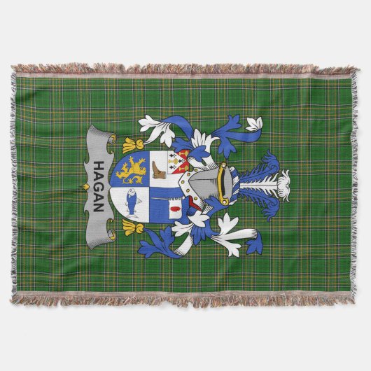 Irish Hagan oder O_Hagan Coat of Arms Familienwapp Decke (Vorderseite)