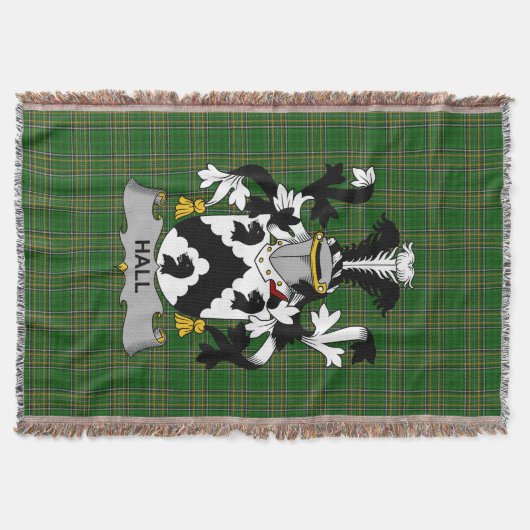 Irish Hall oder MacHall Coat of Arms Familienwappe Decke (Vorderseite)