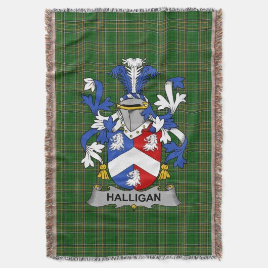 Irish Halligan oder O_Halligan Coat of Arms Family Decke (Vorderseite Vertikal)