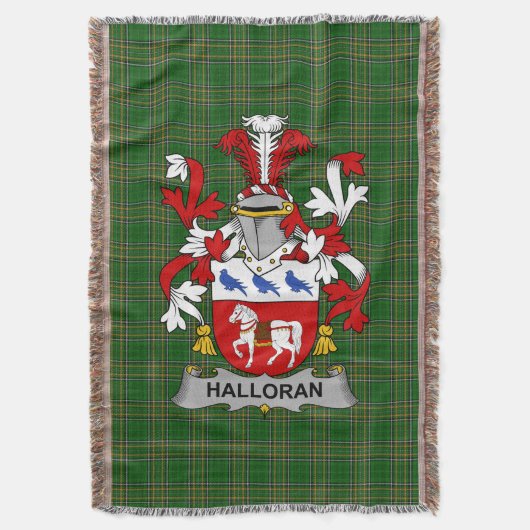 Irish Halloran oder O_Halloran Coat of Arms Family Decke (Vorderseite Vertikal)