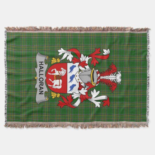 Irish Halloran oder O_Halloran Coat of Arms Family Decke (Vorderseite)