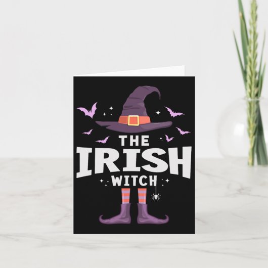Irish Halloween Hexenkleidung Karte (Vorderseite)