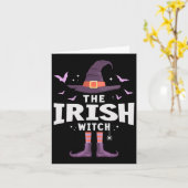 Irish Halloween Hexenkleidung Karte (Gelbe Blume)