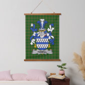 Irish Hamill Coat of Arms Family Crest Wandteppich Mit Holzrahmen (Schlafzimmer)