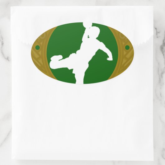 Irish Handball.png Ovaler Aufkleber (Tasche)