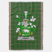 Irish Hanly oder O_Hanley Coat of Arms Familienwap Decke (Vorderseite Vertikal)