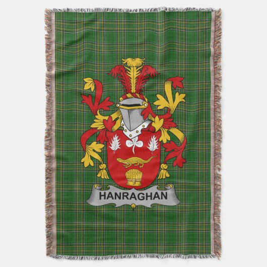 Irish Hanraghan oder O_Hanraghan Coat of Arms Fami Decke (Vorderseite Vertikal)