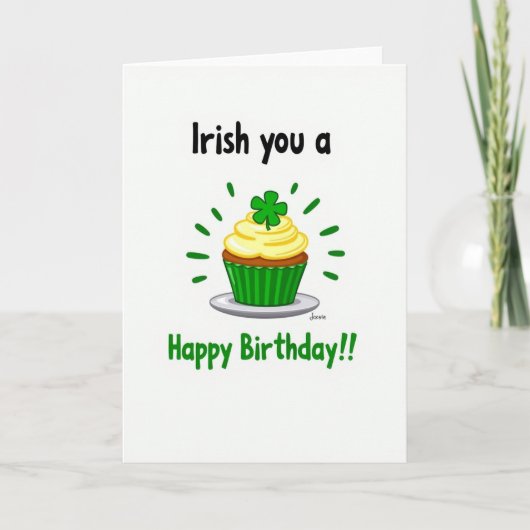 Irish Happy Birthday Fun Card Karte (Vorderseite)