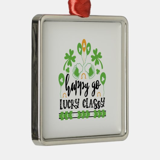 Irish Happy Go Lucky Classy Ornament Aus Metall (Rechts)