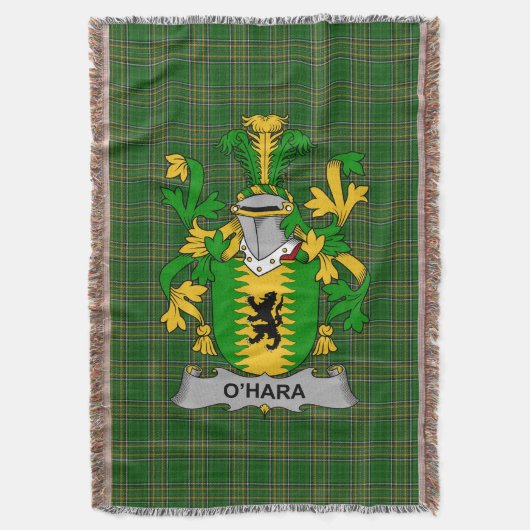 Irish Hara oder O_Hara Coat of Arms Familienwappen Decke (Vorderseite Vertikal)
