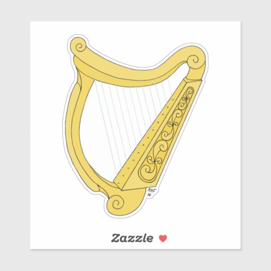 Irish Harp Aufkleber (Blatt)
