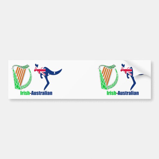 Irish Harp-Australia-Flaggensticker Autoaufkleber (Vorne)