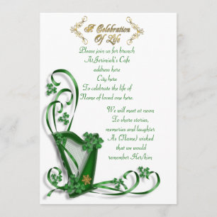 Irish Harp "Celebration of Life" Einladung