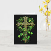 Irish Harp Celtic Cross Knot Clover St Kleeblatt Karte (Gelbe Blume)