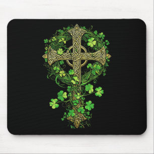 Irish Harp Celtic Cross Knot Clover St Kleeblatt Mousepad