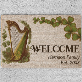Irish Harp Familienname etabliert Welcome Coir