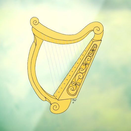 Irish Harp Fensteraufkleber (Blatt 3)