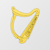 Irish Harp Fensteraufkleber (Blatt)