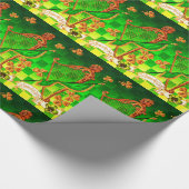 IRISH HARP, GREEN GOLD KLEEBLATTS St Patrick's Day Geschenkpapier (Ecke)