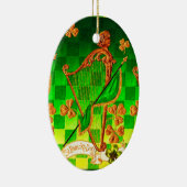 IRISH HARP, GREEN GOLD KLEEBLATTS St Patrick's Day Keramikornament (Rechts)