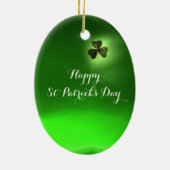 IRISH HARP, GREEN GOLD KLEEBLATTS St Patrick's Day Keramikornament (Hinten)