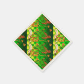 IRISH HARP, GREEN GOLD KLEEBLATTS St Patrick's Day Serviette (Ecke)