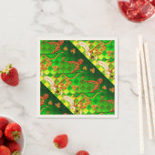 IRISH HARP, GREEN GOLD KLEEBLATTS St Patrick's Day Serviette (Beispiel)