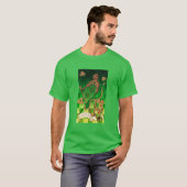 IRISH HARP, GREEN GOLD KLEEBLATTS St Patrick's Day T-Shirt (Vorne ganz)