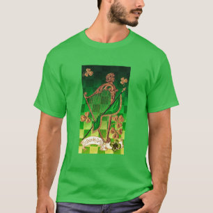 IRISH HARP, GREEN GOLD KLEEBLATTS St Patrick's Day T-Shirt