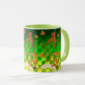 IRISH HARP, GREEN GOLD KLEEBLATTS St Patrick's Day Tasse (VorderseiteRechts)