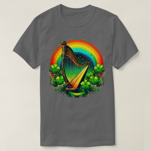 Irish Harp Heraldry feiert St Patricks T-Shirt (Design vorne)