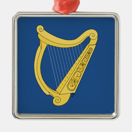 Irish Harp Ornament Aus Metall (Vorne)