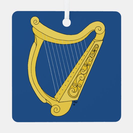 Irish Harp Ornament Aus Metall (Rückseite)