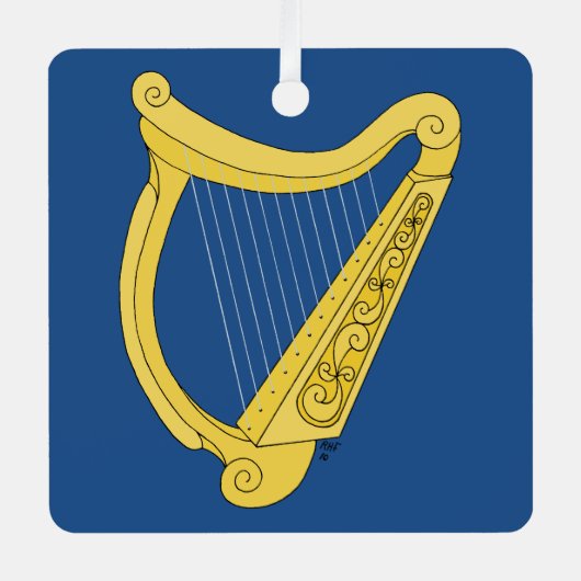 Irish Harp Ornament Aus Metall (Vorderseite)