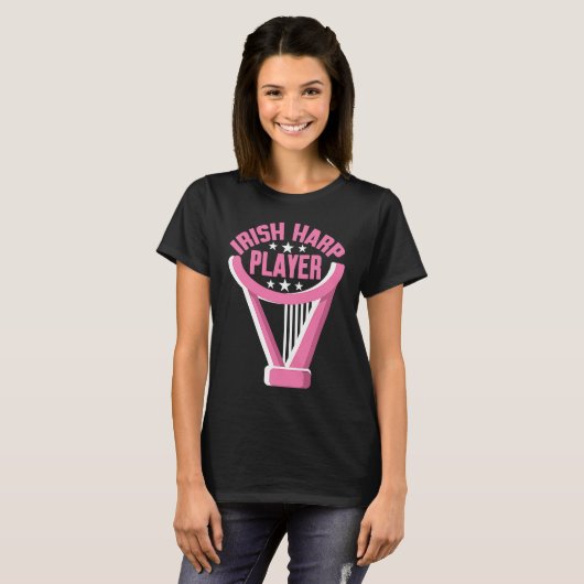 Irish Harp Player Harp T-Shirt (Vorne ganz)