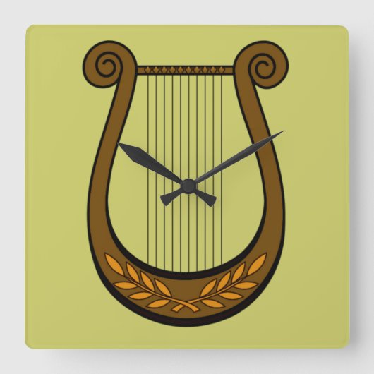 Irish Harp Quadratische Wanduhr (Vorderseite)