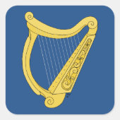 Irish Harp Quadratischer Aufkleber (Vorderseite)