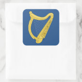 Irish Harp Quadratischer Aufkleber (Tasche)