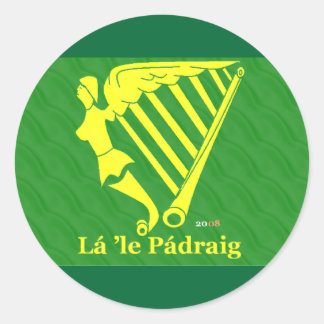 Irish Harp Runder Aufkleber