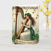 Irish Harp Serenade St Patricks Card Karte (Gelbe Blume)