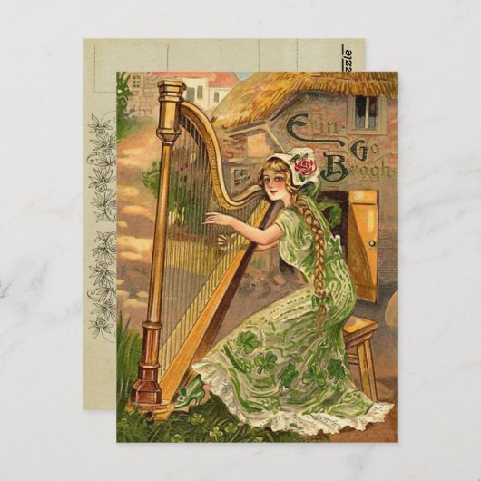 Irish Harp St. Patrick's Day Postcards Postkarte (Vorne/Hinten)